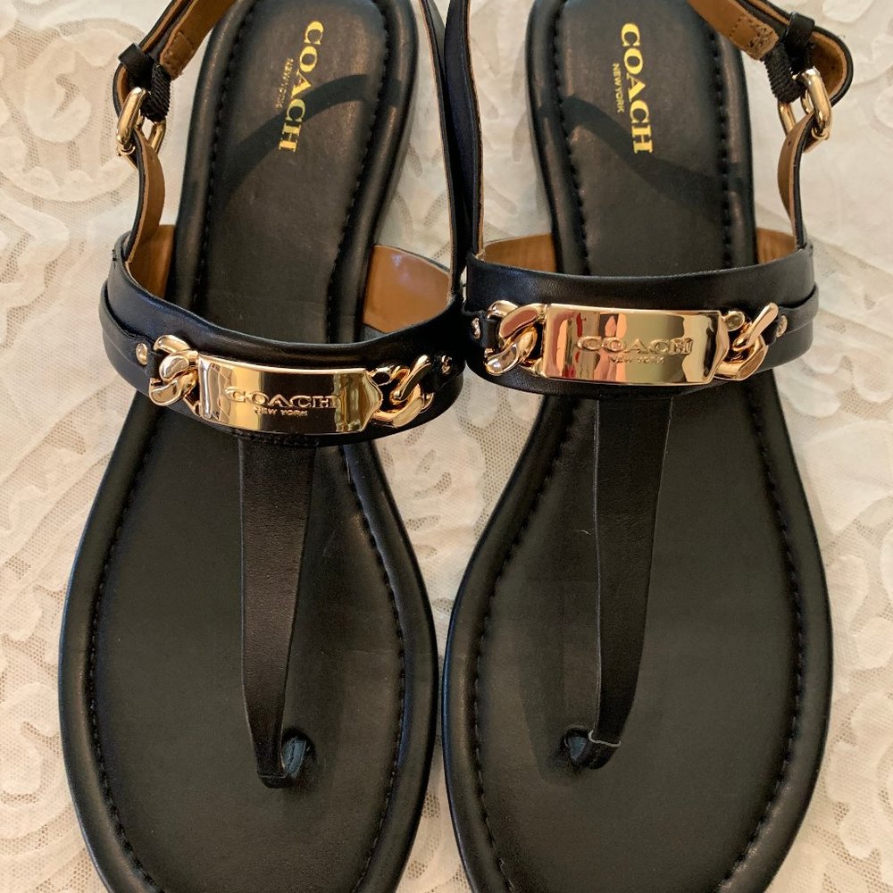 Coach Caterine Semi Matte Sandal in Black Size 10